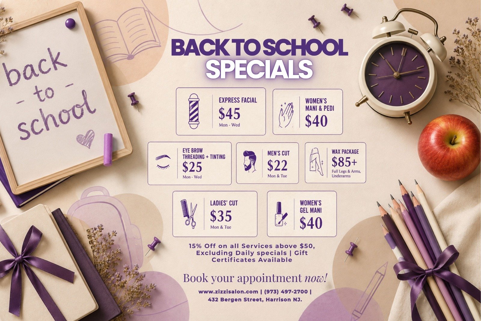 Back to School Specials at Zizzi Salon & Spa